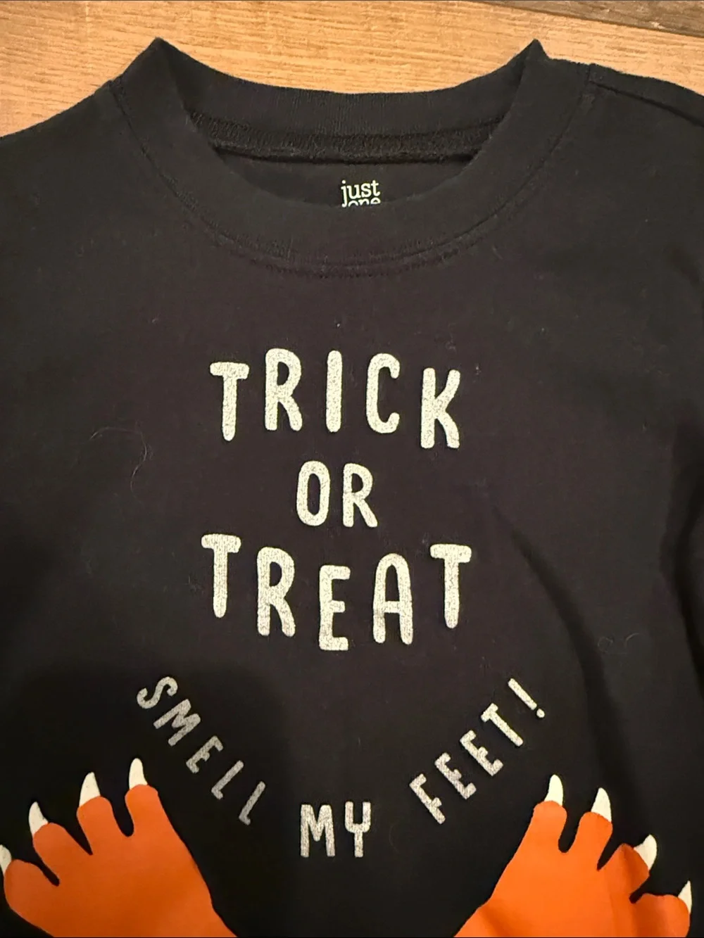 Carter's Black Long Sleeve 'Trick or Treat' Shirt with Orange Monster Feet